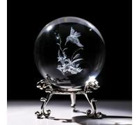 HDCRYSTALGIFTS 60mm 3D Crystal Ball Series 2 (Bird Flower)