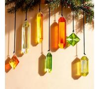 HDCRYSTALGIFTS 7PCS Crystal Prisms Suncatcher for Window Hanging, Rainbow Hanging Crystal Sun Catchers Indoor Window, Home Garden Christmas Decorations (Season Design)