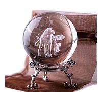 HDCRYSTALGIFTS Crystal 3D Constellation Ball Crystal Paperweight Full Sphere Glass Fengshui with Sliver-Plated Flowering Stand Gift for a Leo
