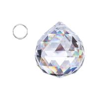 HDCRYSTALGIFTS Crystal Suncatcher Clear 50mm Rainbow Maker Crystal Prism Sun Catcher for Windows Crystalsuncatcher Suncatchers Glass Crystal Ball Prism Lamp Hanging Ornaments Drop Chandelier Part Deco