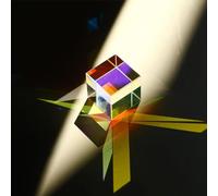 HDCRYSTALGIFTS Mini K9 Crystal Glass Prism Cube,Optical Glass RGB Dispersion Prism X-Cube for Physics Teaching Art Decor Photography Props,15*15*15mm