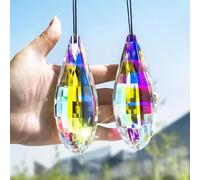 HDCRYSTALGIFTS Pack 2,120mm Colorful Prisms Crystal Suncatchers for Window Hanging Rainbow Maker Crystal Prisms Sun Catchers Indoor Home Garden Decoration