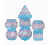 HDdais 7PCS Trans-Pride Polyhedral DND Dice Set, Homosexual Flag D&D Dice for RPG and Other Table Games (Matte)