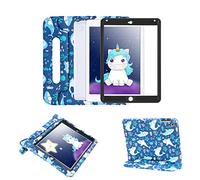 HDE Case for iPad 9.7-inch 2018/2017 Kids Shockproof Bumper Hard Cover Handle Stand with Built in Screen Protector for New Apple Education iPad 9.7 Inch (6th Gen)/5th Generation iPad 9.7 - Shark