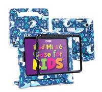 HDE Case for iPad mini 6 Kids Shock Proof Cover with Built-in Screen Protector Handle Stand for iPad 6th Generation Mini 2021 (8.3 Inch) Shark