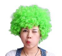 HDE Neon Color Afro Curly Clown Halloween Costume Party Wig Fake Goofy Unisex Hair (Lime Green)