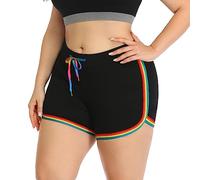 HDE Plus Size Dolphin Shorts for Women Running Workout Short Athletic Bottoms - - 1x