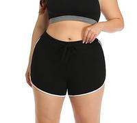 HDE Plus Size Dolphin Shorts for Women Running Workout Short Athletic Bottoms - Black - 1x