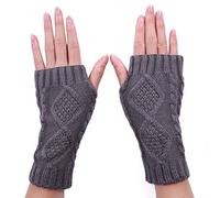 HDE Women's Fingerless Gloves Crochet Cable Knit Wrist, Hand, and Arm Warmers