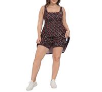 HDE Womens Plus Size Tennis Athletic Workout Dress with Built-in Shorts & Bra Black, Black Cherry, 24 Plus