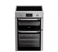 HDE6IDC2X 60cm Electric Induction Cooker with Multiflow Fan Oven, Ceramic Hob, Stainless Steel, Energy Efficient, Modern Kitchen Design