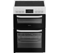 Hotpoint HDE6VDW 60cm Electric Cooker with Ceramic Hob - White - A Rated, White