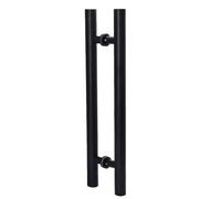HDEYRSX 1 Pack Sliding Barn Door Handle,Stainless Steel Shower Pull Push Door Handle, Two-Sided Glass Shed Door Pull Handle Wooden Closet T Bar Handle Hardware (Hole Spacing 900mm,Black)