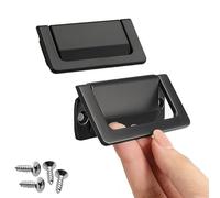 HDEYRSX 2 Pcs Flush Drawer Pulls Aluminum Alloy Kitchen Cabinet Handles Invisible Door Knobs Furniture Pulls for Cupboard Wardrobe Closets Dresser,with Screws (Black,Hole Centre 96mm)