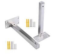 HDEYRSX Pack of 2 Scaffold Board Shelf Brackets Stainless Steel Wall Mounted Floating Shelf Bracket Metal Heavy Duty Shelving Supports for Storage Shelf,Bookshelf,with Screws (250mm,Silver)