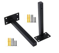 HDEYRSX Pack of 2 Scaffold Board Shelf Brackets Stainless Steel Wall Mounted Floating Shelf Bracket Metal Heavy Duty Shelving Supports for Storage Shelf,Bookshelf,with Screws (150mm,Black)