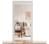 HDEYRSX Thermal Insulated Door Curtain Transparent Windproof Door Cover to Keep Warm in Winter Cool in Summer for Room Home Kitchen,Automatically Close,Self-Adhesive (White,90cm x 190cm)