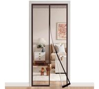 HDEYRSX Thermal Insulated Door Curtain Transparent Windproof Door Cover to Keep Warm in Winter Cool in Summer for Room Home Kitchen,Automatically Close,Self-Adhesive (Brown,150cm x 230cm)