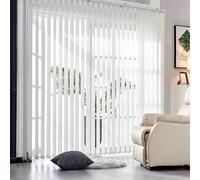 HDEYRSX Vertical Blinds For Windows Complete Set,White,Light Filtering Privacy Shades,98mm Slat,for Home,Office,Living Room,Blackout Decorative Curtain,Customizable (140cm x 200cm)