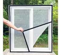 HDEYRSX Window Fly Screens for Windows Nets to Keep Bugs Out,Self-Adhesives Window Netting for Insects,White Mesh Insect Screen Curtain,Fitted to Multiple Windows,Custom (140cm x 100cm,Black)