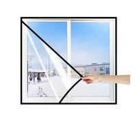 HDEYRSX Window Insulation Film Kit,Thermal Control for Summer & Winter,Heat Blocking,Waterproof,Easy to Open for Ventilation,Reusable,with Self-Adhesive Tape,Custom (200cm x 200cm,Black)