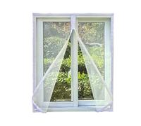 HDEYRSX Window Net to Keep Bugs Out Bug Net for Windows Fits Any Size,White Frame White Net,Fly Screen Mesh Curtains,Frame Hook & Loop,Self-adhesive,Customizable (60cm x 110cm)