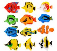 HDFHDF 12 PCS Mini Beasts for Kids Small Insect,Minibeasts Children's Early Education Toys, Decorative Simulated Plastic Ornaments Educational Aids, Parties (12pcs Tropical Fish)