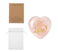 HDFHDF 1pcs Rose Quartz Heart Natural Crystal Heart-Shaped Carving Love Pattern Pocket Gift Bring a Gift Card Accessories and Ornaments Spiritual Healing Relieves Anxiety Valentine's Day Love Gifts