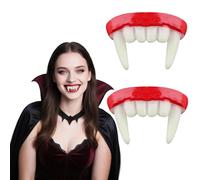 HDFHDF 2 PCS Vampire Teeth Halloween Role-Playing Accessories, Film and Television, Stage Props, Masquerade, Scenes, Scary Atmosphere, Terrifying Dentures