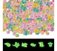 HDFHDF 60PCS Mini Resin Animals Mixed Micro Landscape Potted Small Ornament DIY Accessories for Car Center Console Garden Room Bedroom Decoration Ducks, Bears, Rabbits, Turtles, Little Dolls