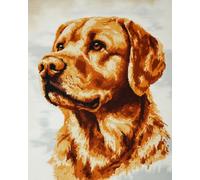 Hdfvlfdsa Counted Cross Stitch Kits for Adults Embroidery Labrador Dog 11Ct Stamped Cross Stitch Kit Pattern Embroidery Kit Pre-Printed Fabric Home Decor Adult Craft Kits 30X40Cm