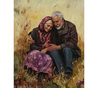 Hdfvlfdsa Counted Cross Stitch Kits for Adults Embroidery Old Couple Love Printed Canvas Cross-Stitch Set DIY Embroidery Threads Sewing Hobby Painting Handicraft Gift Floss 11Ct Stamped Cross Stitch