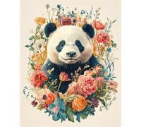 Hdfvlfdsa Counted Cross Stitch Kits for Adults Embroidery Panda in The Flowers 40X50Cm 11Ct Stamped Cross Stitch Kit Pattern Embroidery Kit Pre-Printed Fabric Home Decor Adult Craft Kits