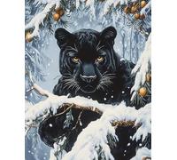 Hdfvlfdsa Crafts Stamped Cross Stitch Kits Preprinted Pattern Counted Embroidery Animal Black Panther(16×20Inch Starter Kits for Beginner Kids and Adults Stamped 11Ct Adult Craft Kits