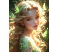 Hdfvlfdsa Cross Stitch Kits Beautiful Girl and Butterfly15.7X19.7In for Adults Pre Printed, DIY 11 Count Embroidery Sewing Starter Kit Stamped Needlework Easy Beginners (Stamped)