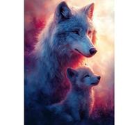 Hdfvlfdsa Cross Stitch Kits for Beginners Adults Pre-Printed Easy Funny Pattern Wolf Mother and Cub15.7X19.7In 11Ct DIY Embroidery Crafts for Needle Point Starter Kit Home Decor Gift