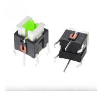 HDGYUA 100PCS 6x6x7mm Through Hole Micro Push Tactile Momentary Switch with LED Light Switch Green Yellow Red White Blue(Red)(Green)