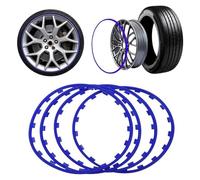 HDGYUA 16-20" Car Rims Edge Trim Protector Wheel Protection Ring Alloy Wheel Edge Ring Rim Protectors Tyres Tire Guard Set of 4 Anti-Scratch Car Refit Trims Kit(Size:20 inch Color:Red)(Blue,17 inch)