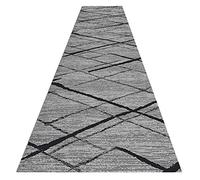 HDGZ Runner Rug Grey Hallway Runner Black and Grey Carpet 100% Woven Cotton Washable Gray Indoor Outdoor Rug Runner for Kitchen/Laundry Room/Doorway/Bedroom (Color : Gray, Size : 80x200cm)