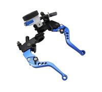 HDHCSCAGH Brake Clutch Levers Hydraulic Brakes Motorcycle Brake Lever Master Cylinder Clutch Levers Pumping Brake Oil Storage Kit Fuel Tank Set 7/8" 22mm Grips Clutch Brake(Blue)