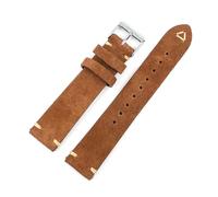 Hdhfjks Suede Leather Strap, 18mm-24mm, Vintage Style, Replacement Wristband, Handmade Hand-Sewn