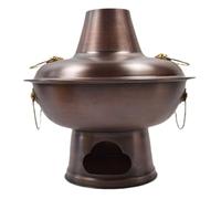 HDICUHNANU Hotpot Shabu Shabu Pot Chinese Traditional Charcoal Hot Pot Copper Thick Hotpot Suitable For Camping Restaurant Hotpot for Party(36cm)