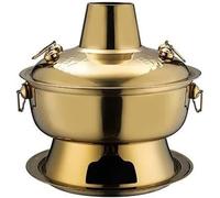 HDICUHNANU Hotpot Shabu Shabu Pot Household Charcoal Stainless Steel Hot Pot Kitchen Tools Outdoor Hotpot Hotpot for Party(30cm)