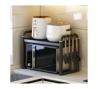 HDICUHNANU Kitchen Baker's Rack Kitchen Microwave Oven Rack Multi-function Countertop Rice Cooker Integrated Storage Retractable Modern Home(Black,53cm)