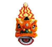 HDICUHNANU Lion Dance Clothing 7inch Chinese Dragon Dance Lion Elementary School Performance Props,Mascot Costume Crafts Funny Stuff Costume(Orange)