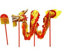 HDICUHNANU Lion Dance Clothing Silk Dragon Dance Satin Cloth And Lion Props Outdoor Activity Classic Chinese Style Funny Stuff Costume(Yellow)