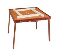 HDICUHNANU Mahjong Set Chinese 144 Tiles Mahjong Set With Mah Jong Table Traditional Game Professional Chinese Family Game(Beige)