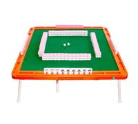 HDICUHNANU Mahjong Set Chinese Mah Jong Portable 144 Mahjong Set Table Traditional Game Travel Foldable Family Game