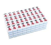 HDICUHNANU Mahjong Set Chinese Mahjong Set MahJongg 144 Tile Chinese With Storage Bag Game Family Game(Blue,44mm)