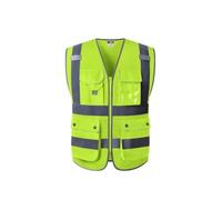 HDICUHNANU Reflective Suit Reflective Vest Traffic Construction Site Supervision Clothing Eflective Jacket(Yellow,L)